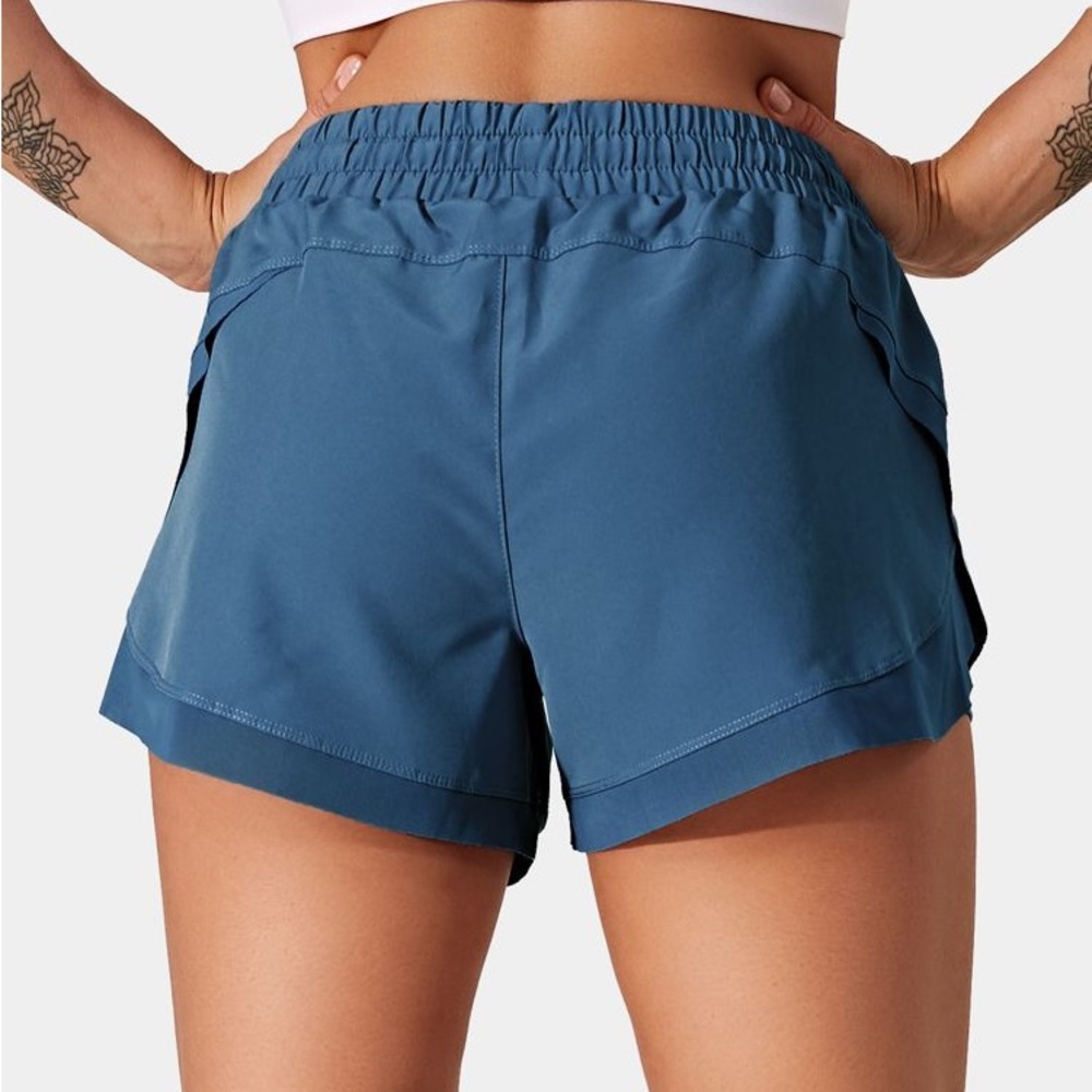 NWT- HALARA Drawstring Contrast Mesh 2-in-1 Shorts - Picture 2 of 12